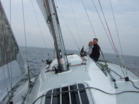Jan und Silja auf dem Wasser